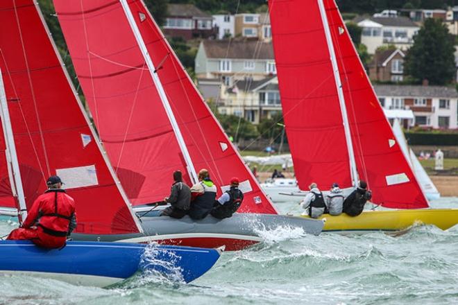 White Group classes started short tacking along the shore to the west - Aberdeen Asset Management Cowes Week – 12 Aug, 2016 © Tom Gruitt / CWL